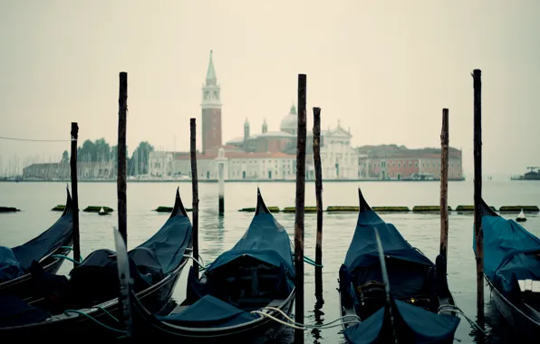 Boat, Italy, Church, Venice, channel, gondola