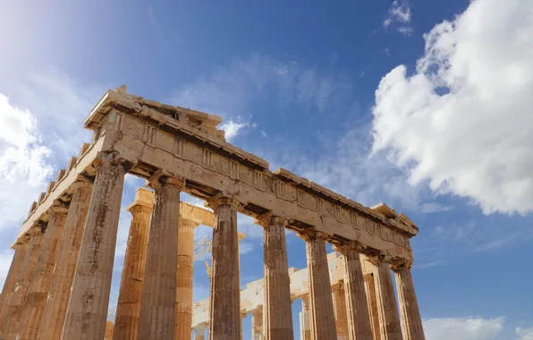 Picture Greece, columns, history, Athens, The Acropolis