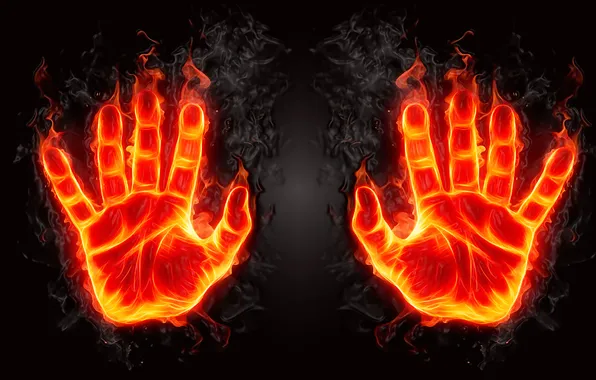 Picture fire, flame, hand, palm
