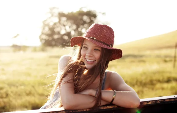 Picture summer, girl, smile, mood, hat