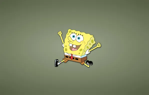 Yellow, smile, runs, happy, SpongeBob SquarePants, Sponge Bob square pants
