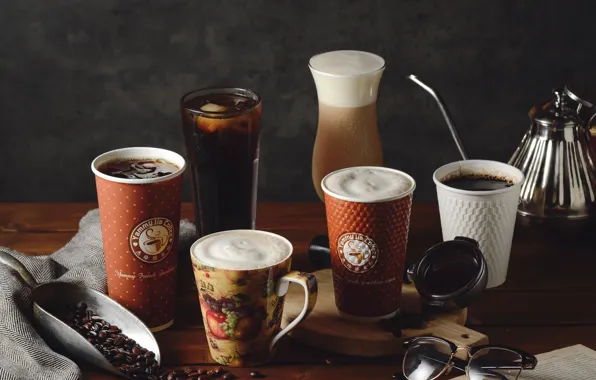 Glass, coffee, drink
