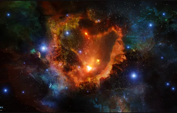 Space, stars, nebula, art, space, nebula, art