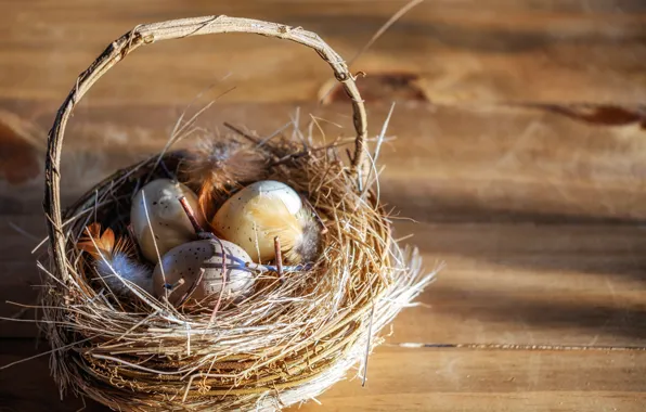 Picture holiday, basket, eggs, Easter, socket, eggs