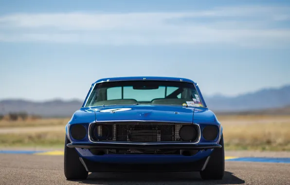 Blue, speed, Mustang, Ford, Muscle, 1969, Car, Race