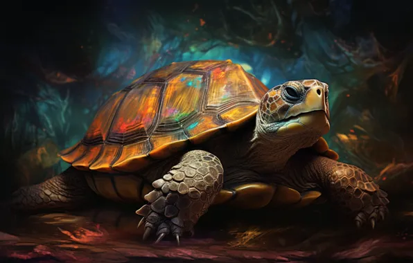 Look, turtle, land, AI art, neural network