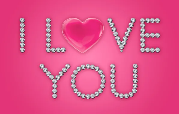 Picture love, i love you, heart, pink, glamour, brilliant, diamonds, design by Marika