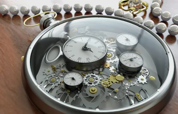Glass, time, arrows, watch, figures, gear, decoration, dial