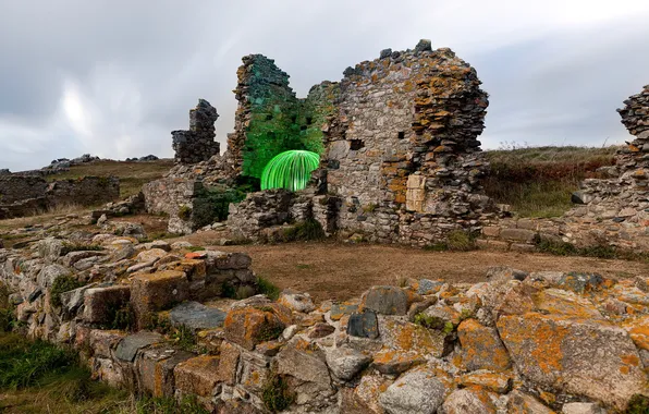 Picture landscape, ball, ruins