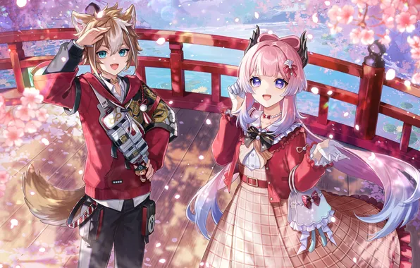 Girl, guy, Genshin Impact, Genshin Impact
