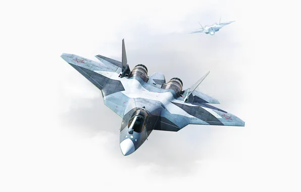 Figure, The plane, fighter, Wings, Russia, Nose, Cabin, T-50
