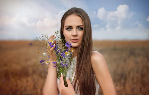 Picture flowers, Girl, Saulius Krušna