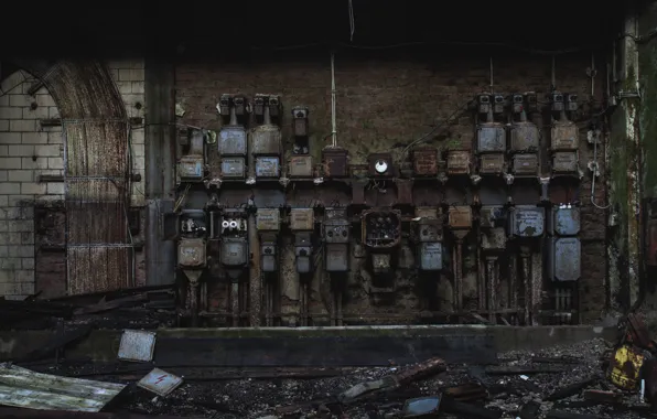 Picture photo, wire, plant, electricity, abandonment, flap