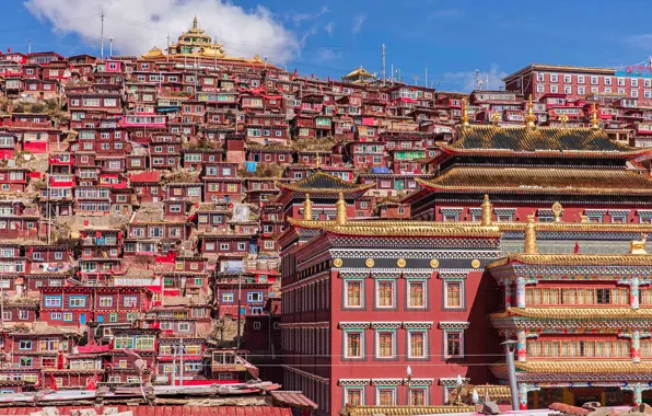 Home, China, Tibet, the monastery, Sichuan, Seda