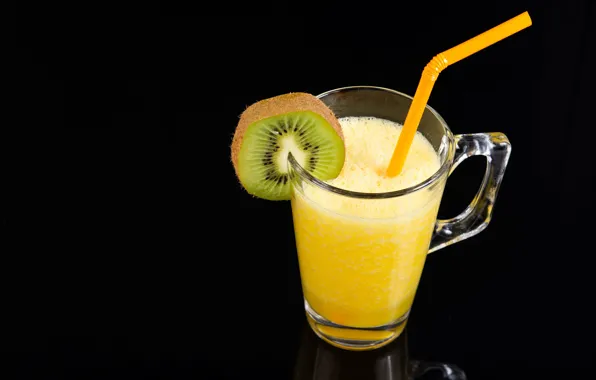 Kiwi, mug, cocktail, the dark background