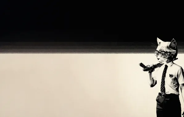 Minimalism, Cat, Style, Background, Weapons, Art, Art, Style