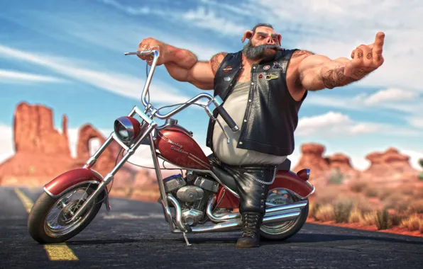 Road, art, bike, Jonny Porco, Roumen Filipov