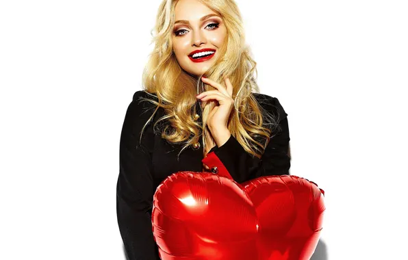 Girl, smile, balloon, model, hair, heart, jacket, photoshoot