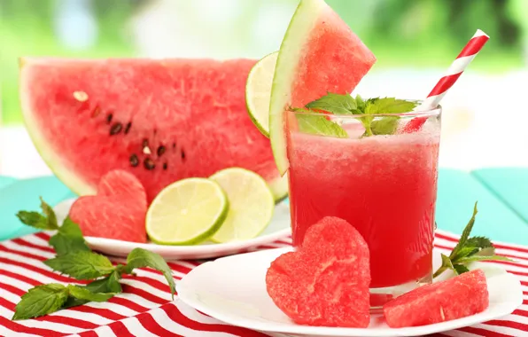 Watermelon, juice, slices, water melon