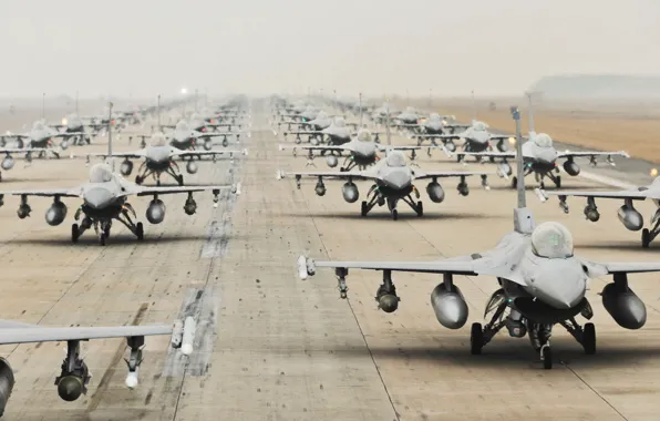 Picture weapons, the airfield, aircraft, F16