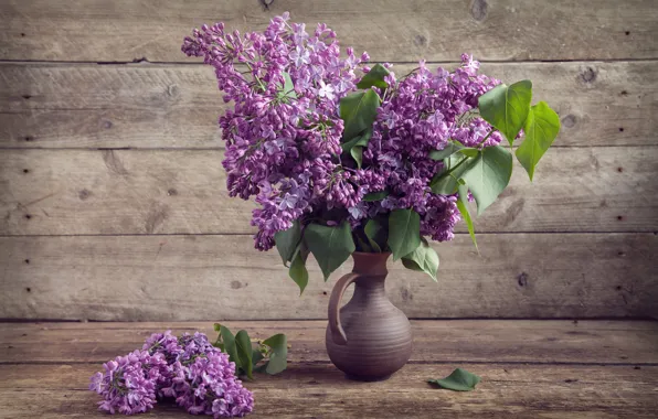 Picture flowers, bouquet, pitcher, lilac