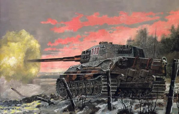 Figure, Germany, tank, WWII, military equipment, PzKpfw VI Ausf. B "Tiger II"