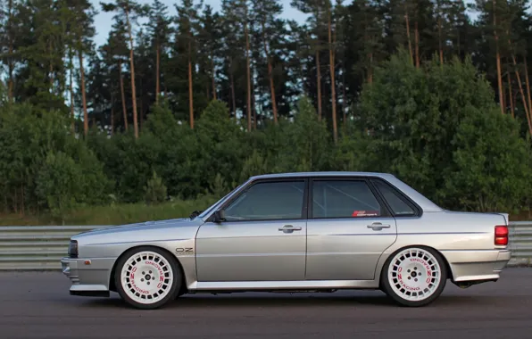Audi, Sedan, Quattro, 1984, Four-wheel drive, In profile