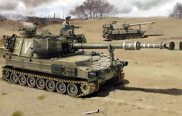 SAU, self-propelled howitzer, Israel, M109, IDF, American self-propelled artillery, 155mm Self-Propelled Howitzer M109