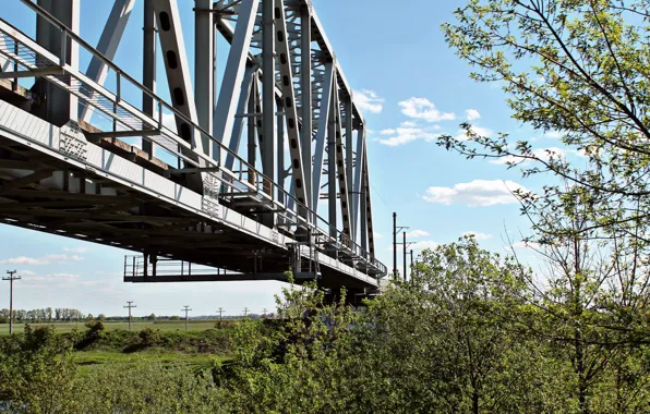 Summer, clouds, bridge, may, summer, may, bridge, clouds