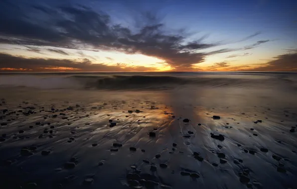 Sea, sunset, United States, California, San Diego, Point Loma