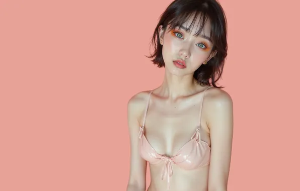 Girl, sexy, lingerie, cleavage, hot girl, eyes, smile, beautiful