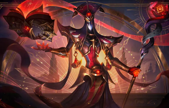 Magic, mask, book, staff, game, gesture, characters, League of Legends