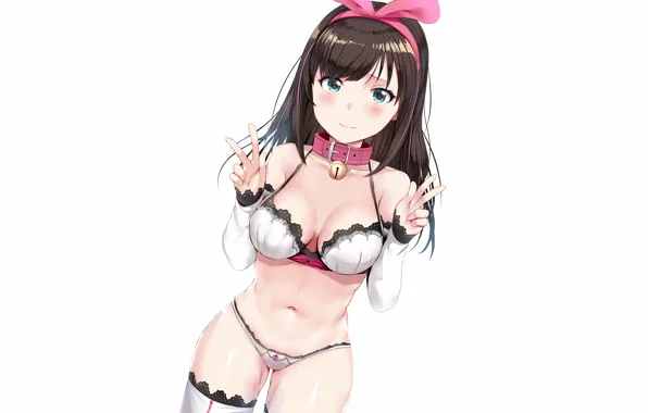 Girl, sexy, lingerie, pantsu, bra, cleavage, panties, thighhighs