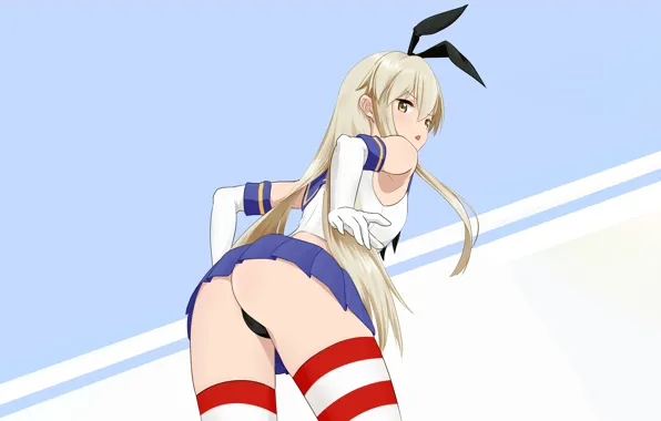 Girl, sexy, lingerie, panties, thighhighs, long hair, anime, beautiful