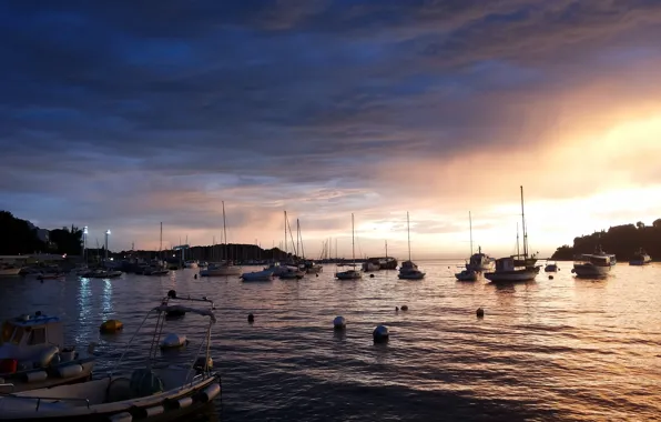 Picture promenade, sunset, Croatia, Croatia, Rovinj, Rovinj, Rovigno