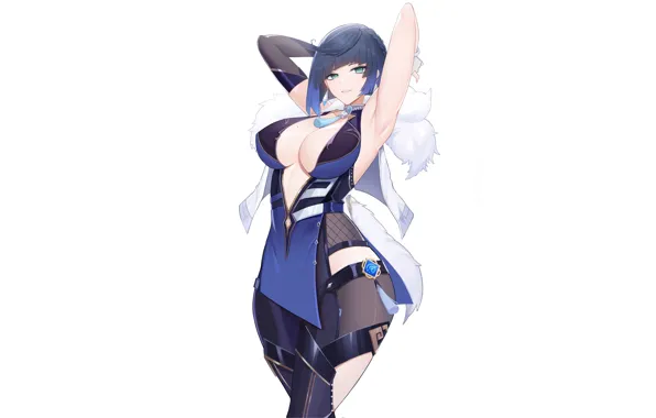Girl, hot, sexy, blue, anime, pretty, babe, cute