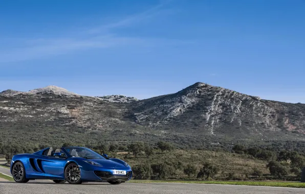 Picture mountains, blue, spider, spider, McLaren, Mclaren MP4-12C