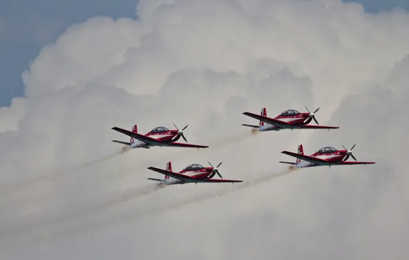 Picture clouds, parade, Airshow, the plane