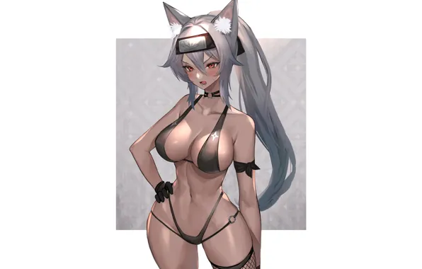 Girl, hot, sexy, fox, boobs, anime, breasts, babe