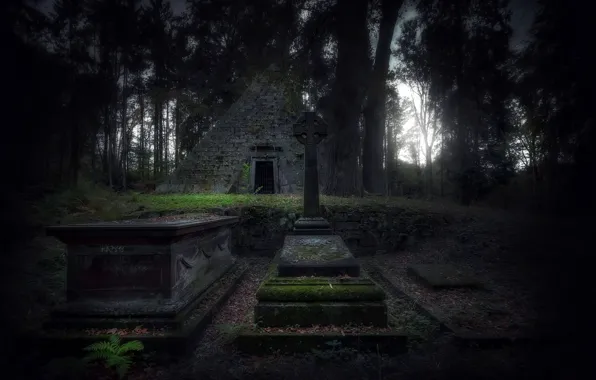 Graves, pyramid, cemetery