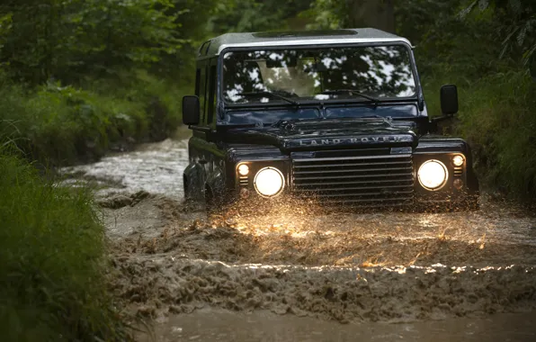 Picture Land Rover, Defender, ditch, 2013, Defender 90