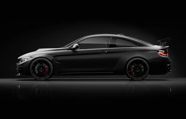 Auto, Black, BMW, Machine, Car, Rendering, Side view, BMW M4