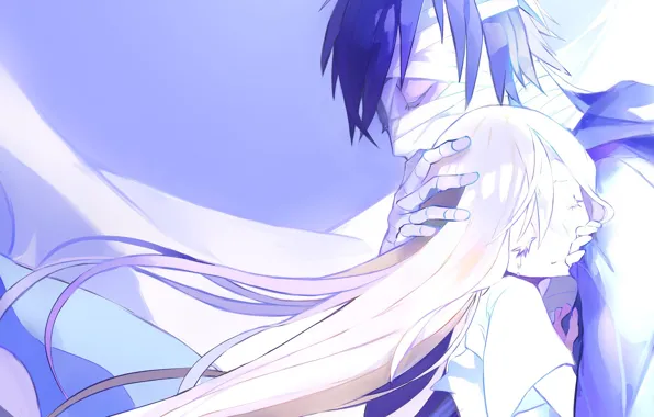 Girl, romance, hugs, guy, bandages, Angel bloodshed, Satsuriku no Tenshi, Zach