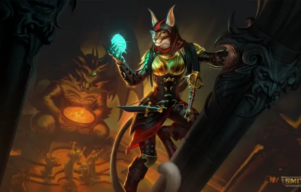 Picture cat, shadow, smite, egiped, Bastet, bastet