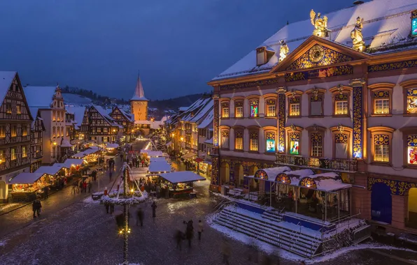 Lights, Germany, Christmas, Baden-Württemberg, Gengenbach