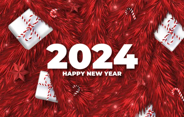 Figures, New year, date, composition, 2024, New Year 2024