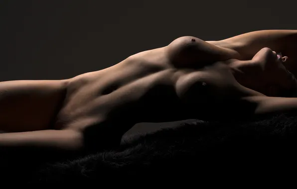 Chest, girl, pose, background, model, naked, body, figure