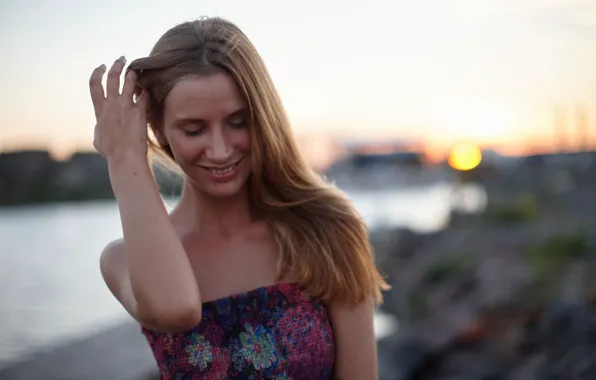 Summer, girl, smile, Sasha