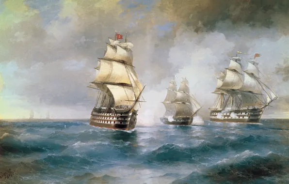 Sea, Picture, Ships, Painting, Aivazovsky