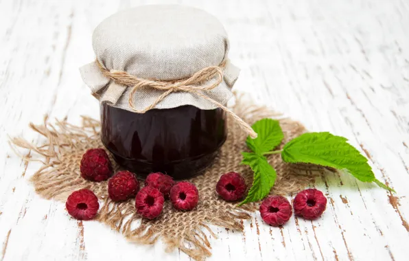 Picture berries, raspberry, Bank, jam